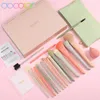 DOCOLOR 17st Makeup Brushes Set Eye Shadow Blush Powder Blending Foundation Cosmetic Brush with Makeup Sponges and Bag 240320