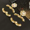 Presente de breol da moda de garanhão Carta da marca Carta de Ear Stud Loop Drop Crystal Coprering Mulheres Gold Gold Gold Batled Jewelry Gift