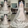 US Stock White Ivory Lace Edge Veils Cathedral Length Wedding Bridal Veil 1 Tier Long Voile Mariage Tulle Veu De Noiva CPA219