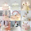 1Pcs Angel Feather Wing Flag Cake Toppers For Wedding Birthday Party Cake Top Decor Kitchen Tool Accessories