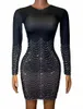 Casual Jurken Vrouwen Crystal Diamond Nauwsluitende Hip Wrap Mini Jurk Prom Vieren Nachtclub Verjaardagsfeestje Danser Prestaties Kostuum