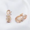 Boucles d'oreilles Kinel 585 couleur or Rose pour femmes fille mode nœud papillon Zircon naturel boucle d'oreille goutte de haute qualité bijoux quotidiens