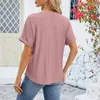 Kobiety dla kobiet Domowe koszulki Domowe T-shirty Summer V-dół Przypadkowy codzienny bluzka moda z krótkim rękawem T-shirt Lady Lady 2024