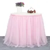 Table Skirt Romantic Wedding Party Birthday Tulle Tutu Tableware Cloth Skirting 4 Color