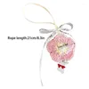 Keychains Handmade Crochet Flower Charm Women Car Keyring Bowknot Pendant Backpack Handbag Keys Holder