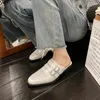 Pantofole 2024 Estate in tessuto netto Muller Scarpe da donna Fibbia da donna Punta alta con punta quadrata Stringate per