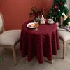 Tischdecke, amerikanische Retro-Tischdecke, Weihnachten, rot, kariert, Baumwolle, Leinen, rund, Hochzeit