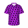 Chemises décontractées pour hommes Stars Imprimer Chemise de vacances Rétro Punk Été Homme Blouses élégantes à manches courtes Harajuku Top personnalisé