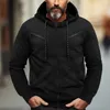 Kurtki męskie 2024 American Jacquard z kapturem Slim-Fit Hoodie Autumn and Winter Running Casual Emipt Płaszcz Mężczyzna