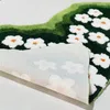 Carpets Flower Tufting Carpet Green Moss Living Room Bedroom Rug Soft Hallway Area Floor Pad Mat Doormat Aesthetic Home Art Decor