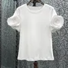 T-shirt da donna OCEANLOVE Ruffles Shirt per donna Solid Primavera Estate Vintage Ropa De Mujer Moda coreana Elegante semplice dolce Tees