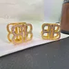 Schmuck BB-Ohrring Französische Mikro-Intarsien-Zirkon-Doppel-B-Buchstaben-Ohrringe mit Sinn für Nischendesign, Temperament, Internet-Rot, atemberaubende Ohrringe für Frauen