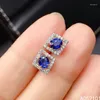 Stud Earrings KJJEAXCMY Fine Jewelry 925 Silver Natural Sapphire Girl Ear Support Test Chinese Style With Box