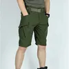 Men's Shorts Mens Shorts Summer mens cargo shorts quick drying tactical shorts lti pocket shorts mens outdoor hunting and fishing knee length TrousersC240402