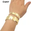 Bracelets WTB558 bracelet de grande taille conception de largeur irrégulière bracelet en laiton hip hop en plein or plaqué Style Simple femmes bijoux bracelet