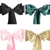 Bord kjol högkvalitativ satin Sashes stol Färgglada täckning Sash bredare Fuller Bows Engagement Wedding Party Back Clean Home/El Decor