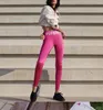 Leggings da donna con stampa di lettere lucide Taglie forti Seta di ghiaccio Fitness Vita alta Corsa Allenamento Pantaloni da yoga Fondo stretto