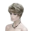 Peruker starka beauty kvinnors peruker naturliga fluffiga blondin/auburn kort lockigt hår syntetiska peruk