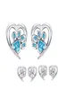 Серьги-гвоздики в форме лапы домашнего животного с синими кристаллами для девочек, серьги-гвоздики с фианитами в форме следа, женские дизайнерские украшения, Bijoux SCE65432155087363169