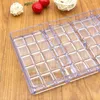 Baking Tools Polycarbonate Chocolate Mould DIY Pastry Candy Square Plaid Bar Cake Mold Kitchen Bakery Supplies