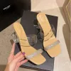 スリッパ女性夏の新しいサンダルPVCジェリークリスタルヒール透明女性セクシーなクリアハイヒールサンダルポンプ靴ザパトスデマージャー