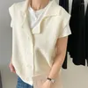 女性のベストkorejepo v-neck college style vest solid color sort color short nit seater2024 autumniedure Simplicity Cardigan Top Woman