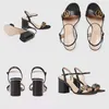 Summer Classic High Heel Sandals Sexy High Heel Shoes Womens Metal Belt Buckle Thick Heel Women Shoes