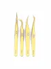 Pincéis vetus cílios originais tweezers Excelente fechamento de super precisão 3d 6d volume cílios extensão tweezers de maquiagem dourada