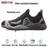 Botas masculinas sapatos indestrutíveis segurança trabalho anti-esmagamento anti-punctura industrial antiderrapante tênis de aço toe