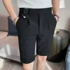 Shorts pour hommes Style britannique été affaires ultra-mince ensemble shorts d'affaires hommes 2022 simple short décontracté longueur genou pantalon formel mensC240402