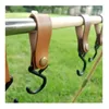 Hooks Outdoor Camping S-Shaped Leather Hanging Triangle Storage Rack Shelf Keychain Portable Hangers