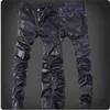 Nieuwe Vier Seizoenen Strakke Leren Broek Slim Fit Koreaanse Editie Elastisch Afslanken 2024 Modetrend Nachtclub Splicing Skull Head Herenbroeken 27-36