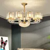 Lustres Lustre en cristal atmosphérique rétro en verre de style européen pour salon chambre modèle villa duplex suspension au sol