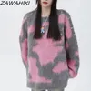 Damestruien Oversized trui Tie Dye Gebreid Lente Herfst Casual All Match Japans Zoet Dames Temperament O-hals Sueter Mujer