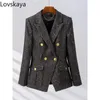 Kvinnors kostymer Fashion Women Formal Single Button Work Wear Jacket Blazer Damer Kvinna Aprikos Khaki Black Blue Long Sleeve