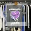 Mode Hellstar Chemise Hommes Rappe Top High American Tide Marque Amusant Drôle Bande Dessinée Anglais Lettre Imprimer Lâche Col Rond À Manches Courtes T-shirt TEE Tide 737