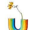 Vases U Shaped Rainbow Vase Decorative Flower Moderate Capacity Farmhouse For Home Decor Table