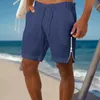 Herenshorts Herenshorts Mode 2024 Effen Drstring Strandbroek Vintage Katoen Linnen Ademend Heren Zomer Zijrits Sportbroeken ShortsC240402