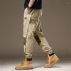 Мужские брюки, комбинезоны с вышивкой, модные модные контрастные цвета, лето 2024, модные универсальные повседневные брюки с завязками на щиколотке