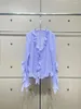 Kvinnors blusar 2024 Spring and Summer Fashion Ruffle Lace Blus Micro Seugh Ladies Top Clothing Sales Y2K