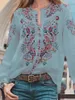 Thin Flower Embroidered Shirts Spring And Summer Fashionable Loose Fitting Bohemian Style Womens Long Sleeved Cardigan Cover Up 240322