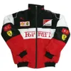 F1 Jackets Mens 재킷 경주복 F1 레트로 아메리칸 재킷 오토바이 사이클링 슈트 오토바이 정장 야외 면화 가을과 겨울 방풍 936