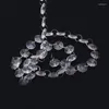 Ljuskrona Crystal 1m 14mm 5st åttkantpärlor med silverringar krokar kedja girland för transparent pärlhaltig gardin