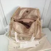 Femmes Designer Sacs à bandoulière Chaîne Sac à provisions Sac à main de soirée Fourre-tout décontracté Sac à main Nouveau sac de créateur Simple Rétro Champagne Capa