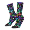 Chaussettes pour hommes Magic Rainbow Mushrooms Crew Unisexe Mode Mystérieux Boho Printemps Eté Automne Hiver Robe