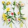 Dekorativa blommor 3 huvuden Lily Artificial Silk Flower Fake Buquets Wedding Floral Arrangements Home Living Room borddekor