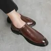 Scarpe casual da lavoro formale slip-on nero in pelle abito moda uomo classico Oxford italiano per mocassini da uomo