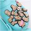 Sko delar tillbehör moq 20 st pvc kawaii sloth donut söta charm för clog sandaler spänne dekoration drop leveransskor dh7ps