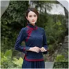 Vêtements ethniques Linge Chinois Traditionnel Top Qipao Chemise pour Femme Cheongsam Style Chemises Blouse Dames Robe Chinoiseethnic Drop Deli Dh8Uu