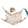 Bird Toy Parrot Rope Climbing Net Solid inte lätt att bryta tjocka hamputbildningsnät för hamster små husdjur små husdjurstillbehör